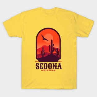 Sedona Arizona Scottsdale Arizona Retro Vintage Arizona Boho Desert Saguaro Cactus Mountains T-Shirt